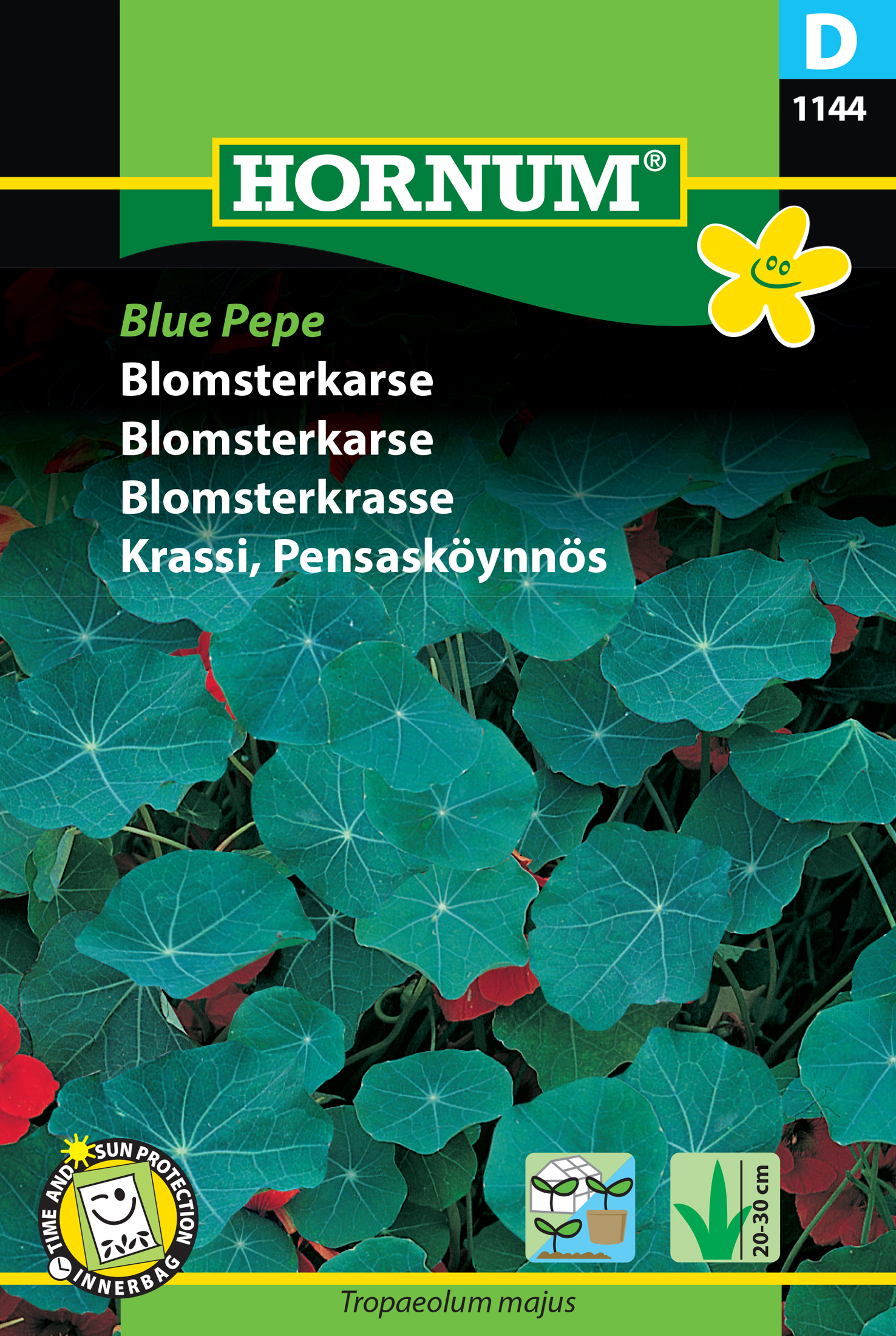 Fræ Skjaldflétta Tropaeolum majus Blue Pepe