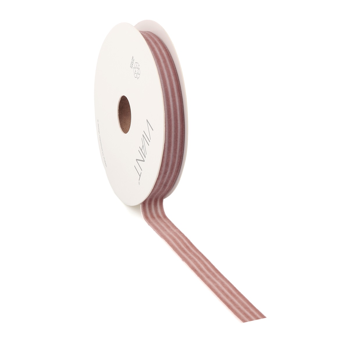 Borði 10m Velvety stripe 15mm d.rose
