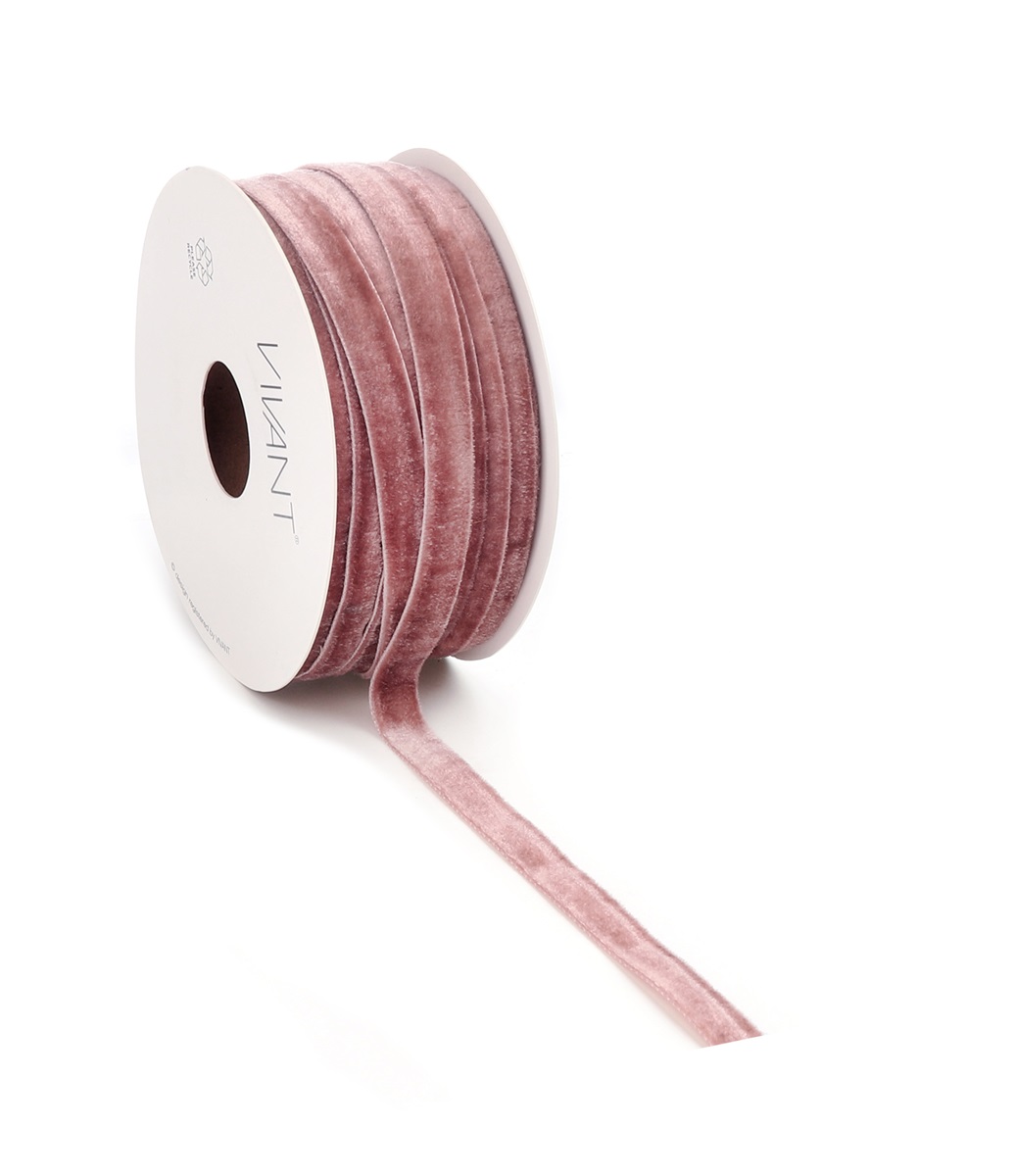 Borði velvet 9mm*20m bleikur