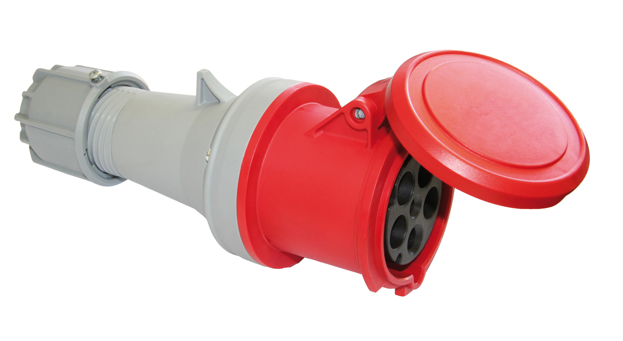 TAUGATENGILL 63A 5P 6h S463-6S IP44 RAUÐUR, 3P+N+J KL.6