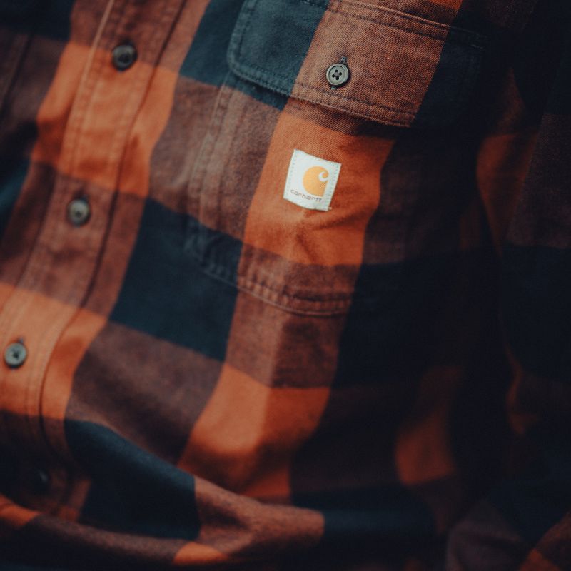 Carhartt köflótt bómullarskyrta rauðleit XXL