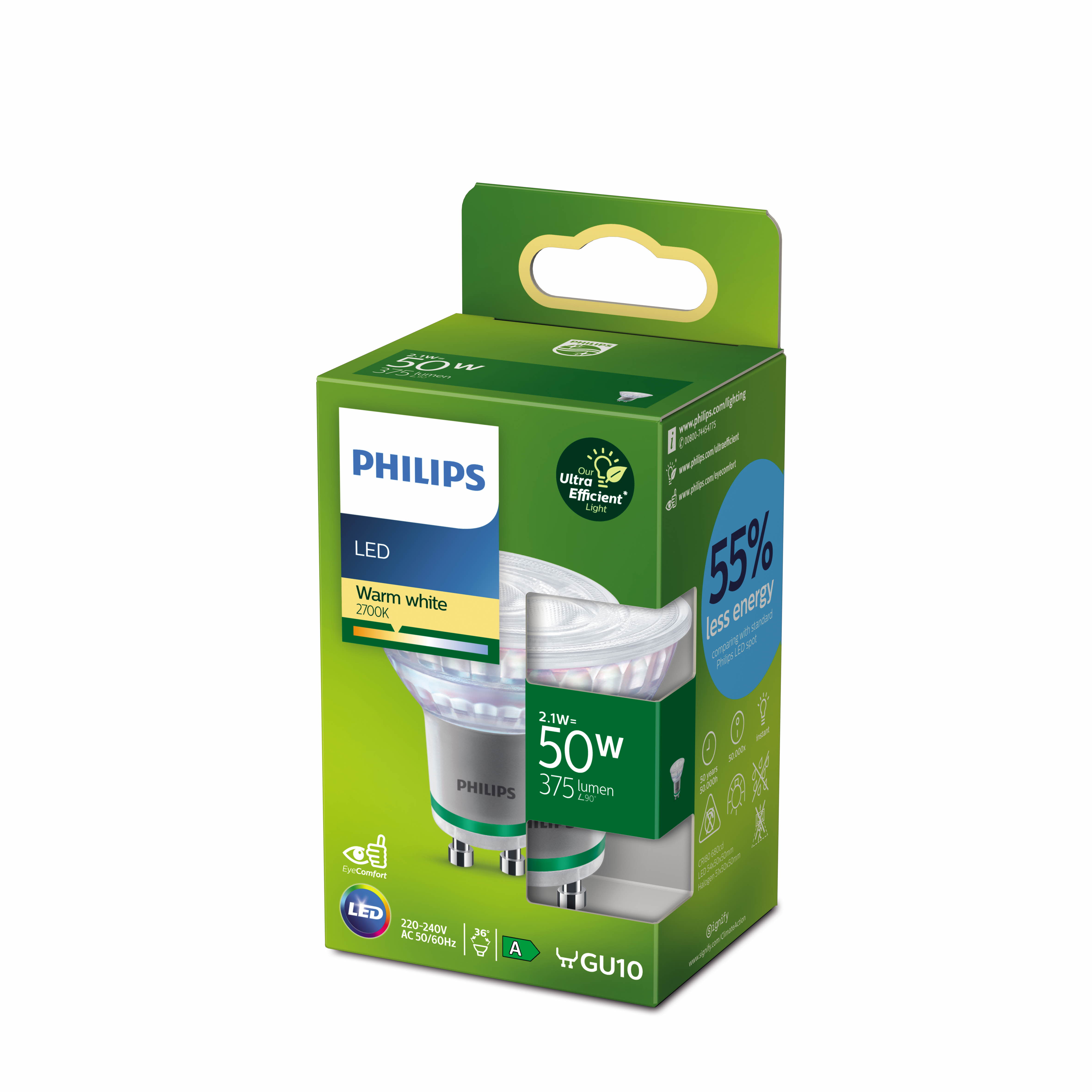 LEDE 50W GU10 ND 3000° WW 230V 36D Ódimmanleg