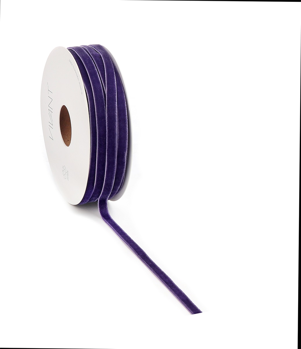 Borði velvet 6mm*20m fjólublár