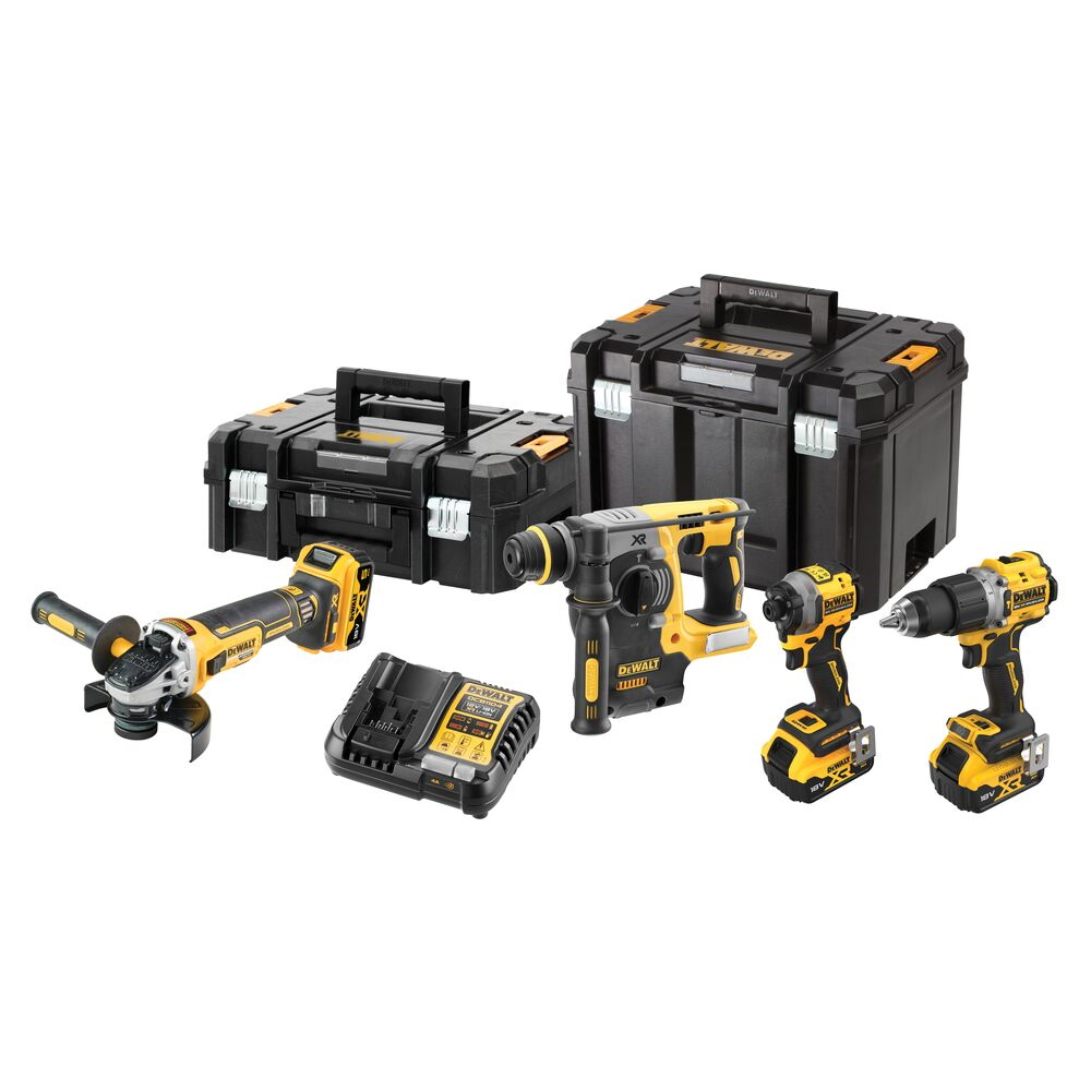 Hleðslusett 18V XR 4 vélar + 3.5.0Ah TSTAK Dewalt