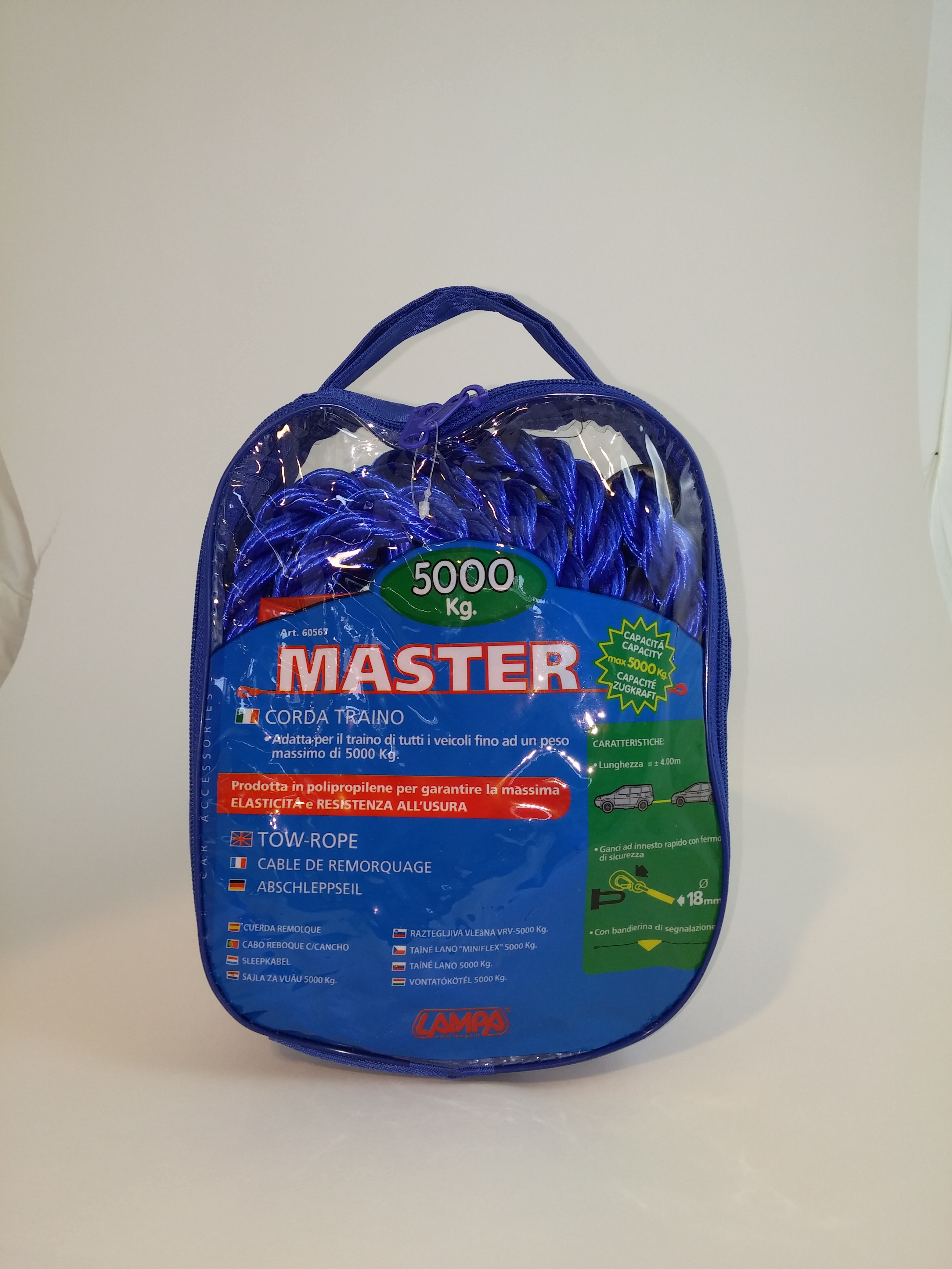 Dráttartóg 4m, þvermál 18mm/krókum 5tonn