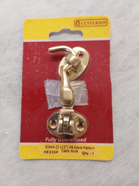 Hurðarkrókur 63 mm messing 6071291