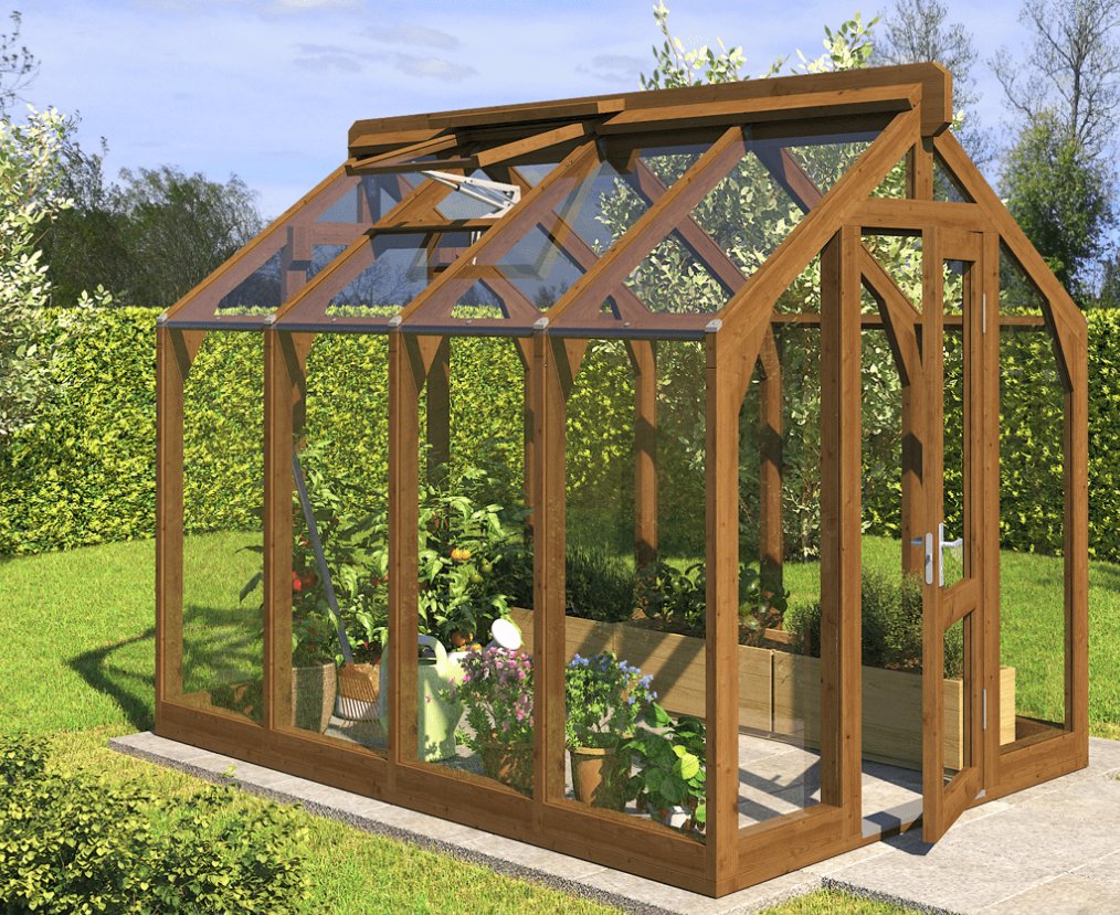 Gróðurhús 5,5m² Hitameðhöndluð Fura ML1