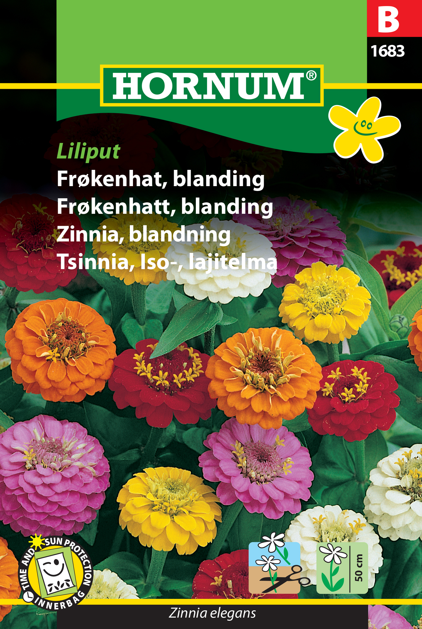 Fræ Drottningarfífill Zinnia elegans Liliput