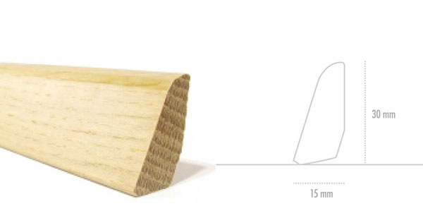 Parketlisti eik gegnheil 15x30mm 3,6 lm