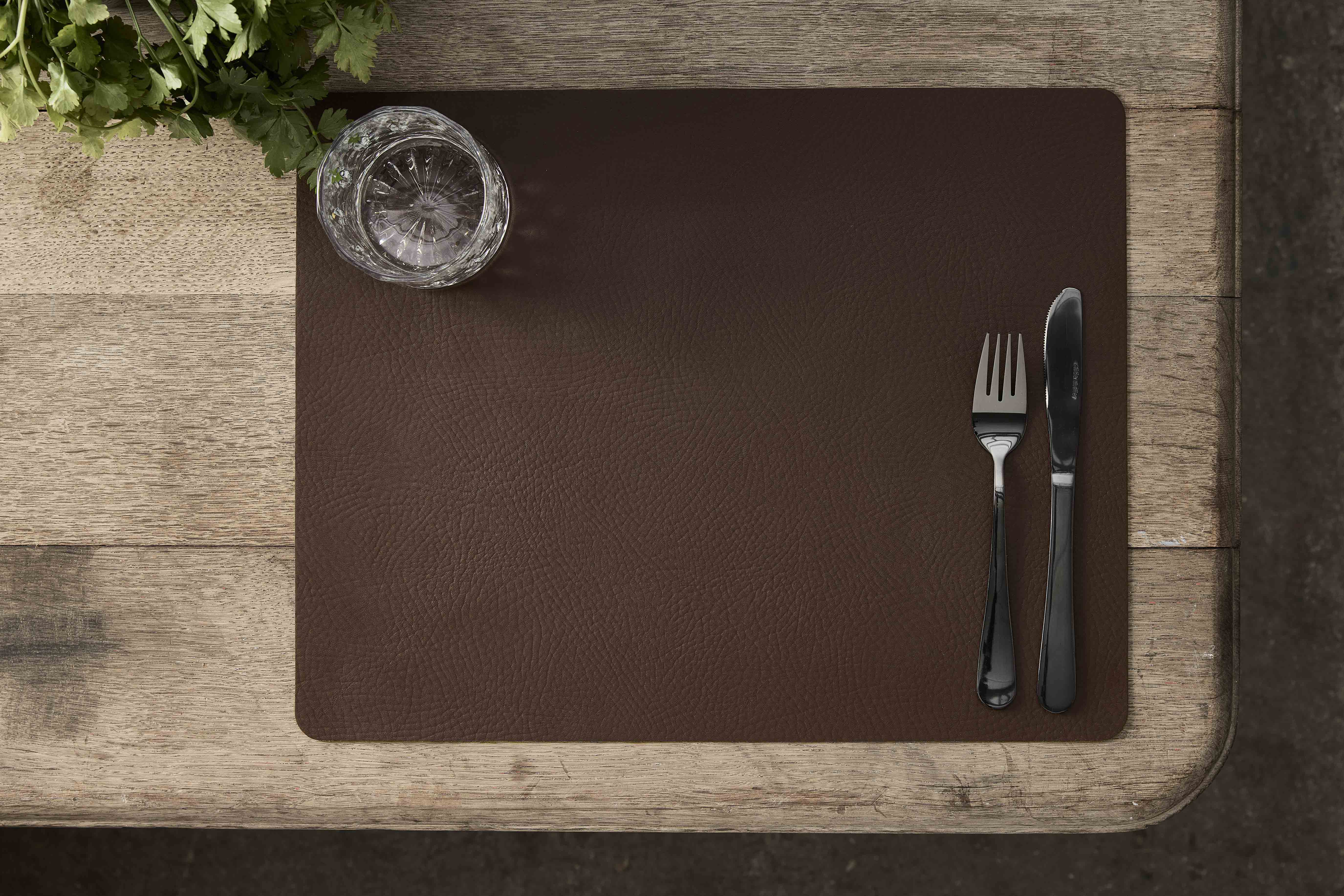 Quadro diskamottur, 4 stk, brúnar