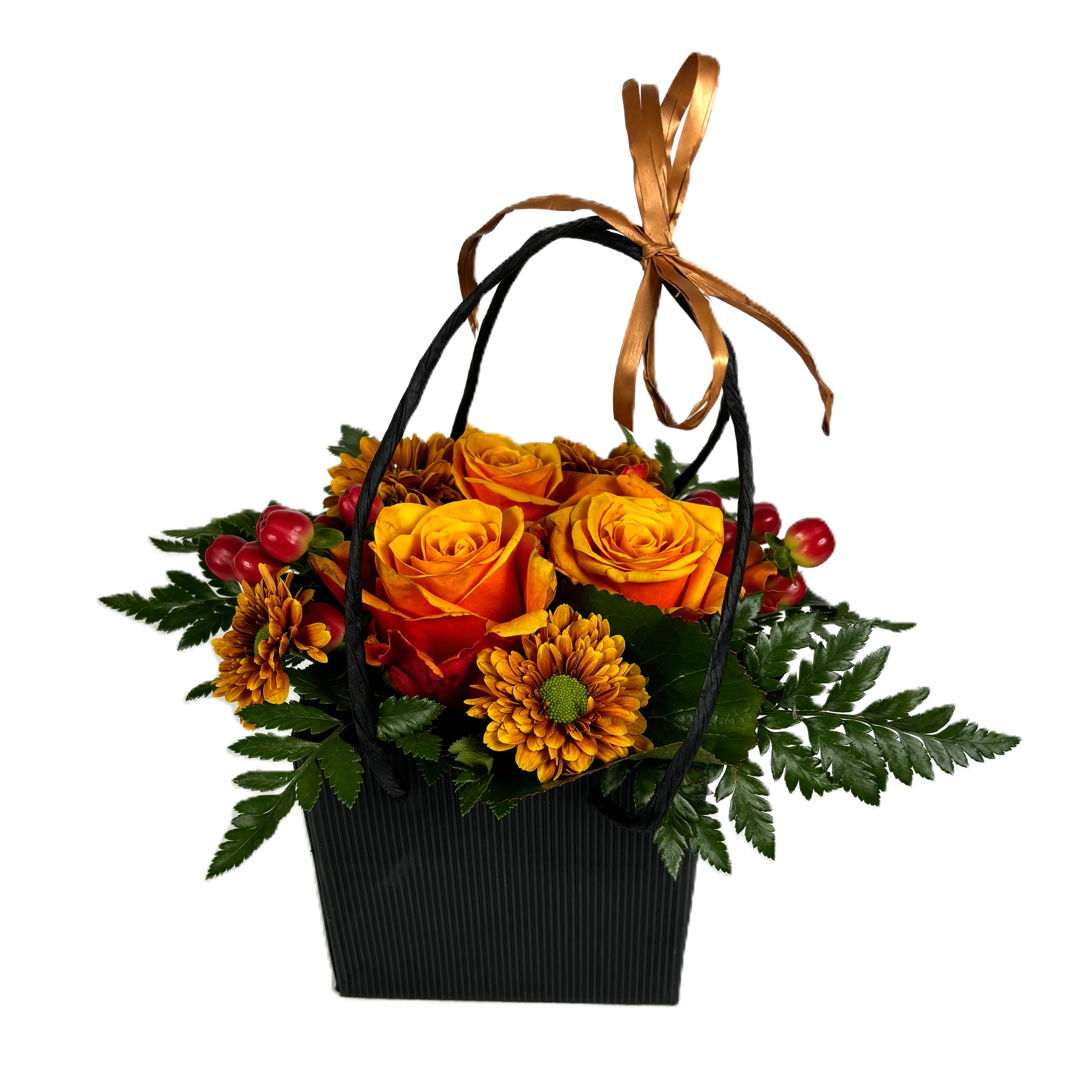 Blómapoki appelsínugulur