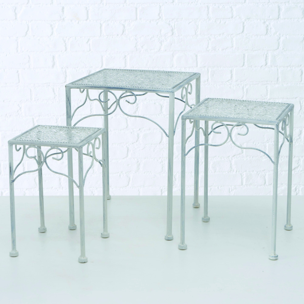 Hliðarborð járn ljósgrátt lítið