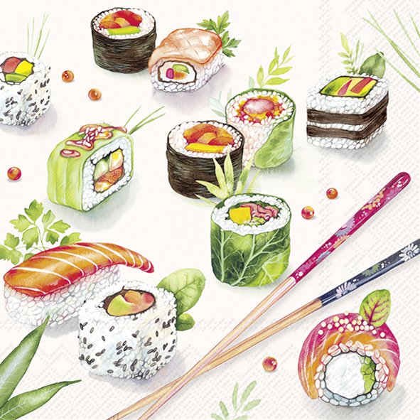 Servíettur SUSHI ljósgrár 33*33cm 20stk