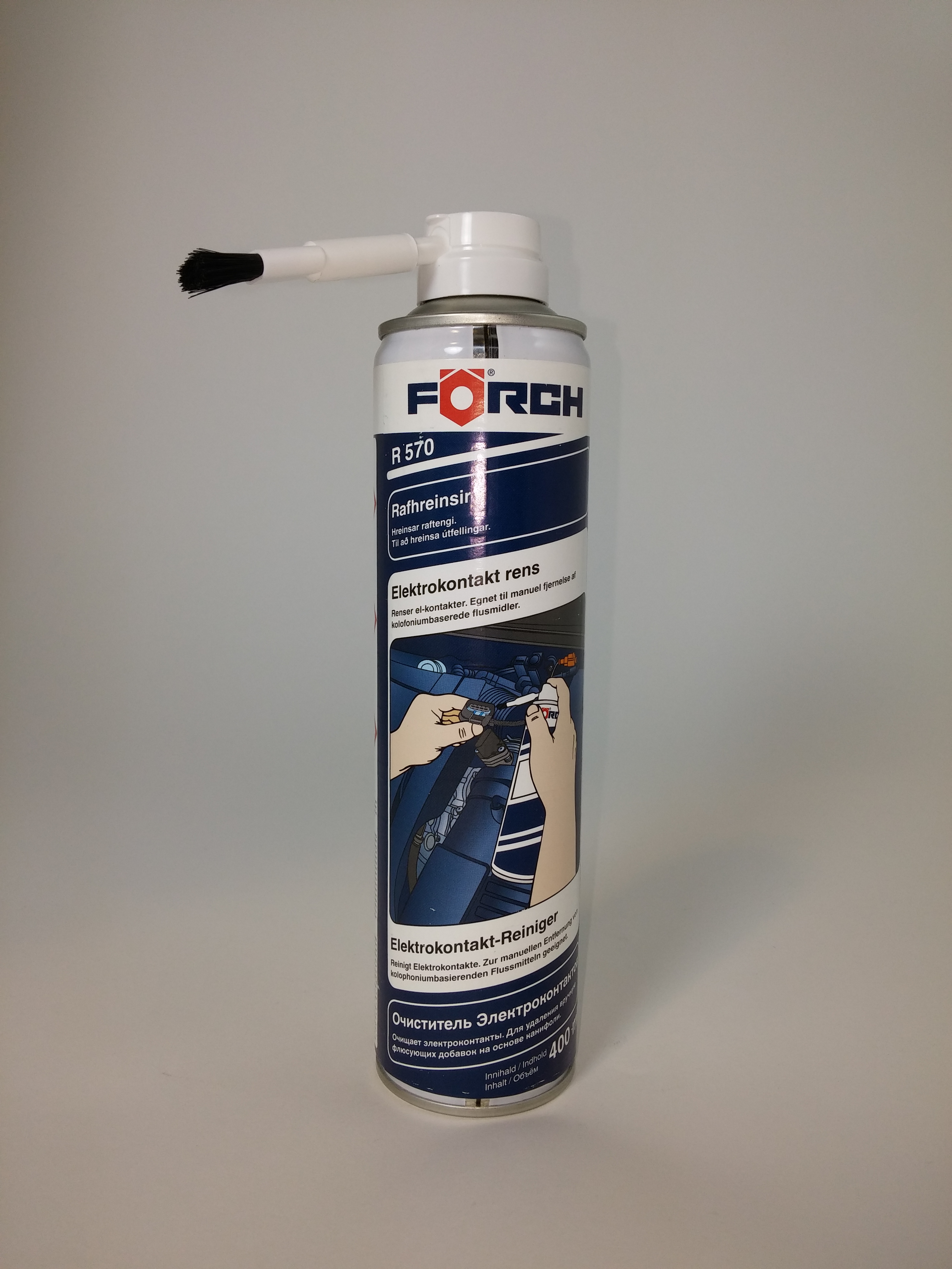 Hreinsir og kontakt spray m/bursta 400ml