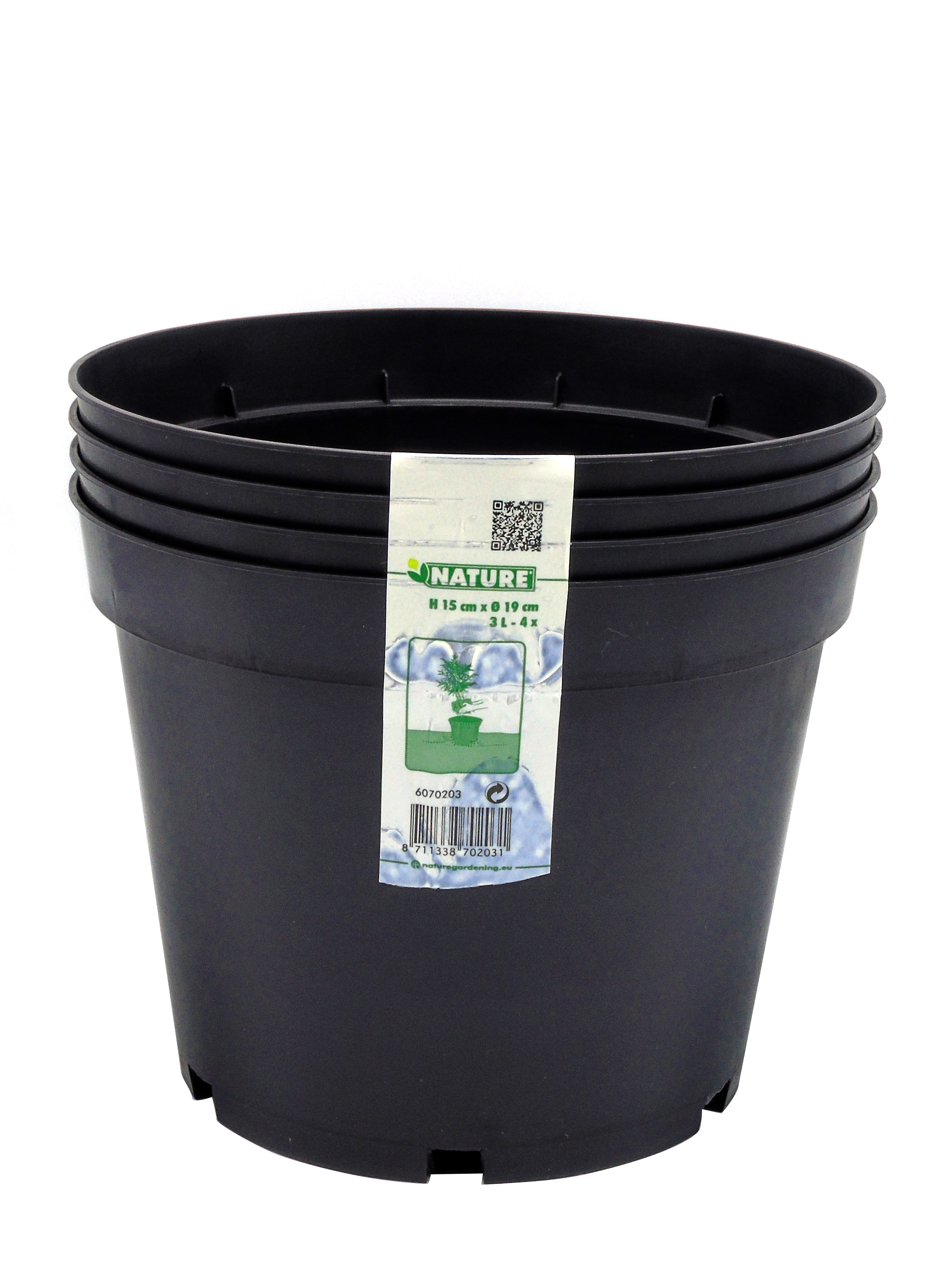 Plastpottur svartur 3l.