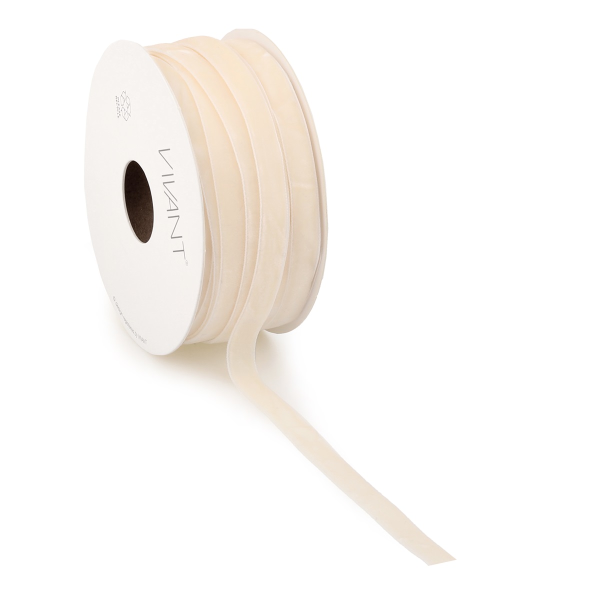 Borði velvet 9mm*20m off hvítur