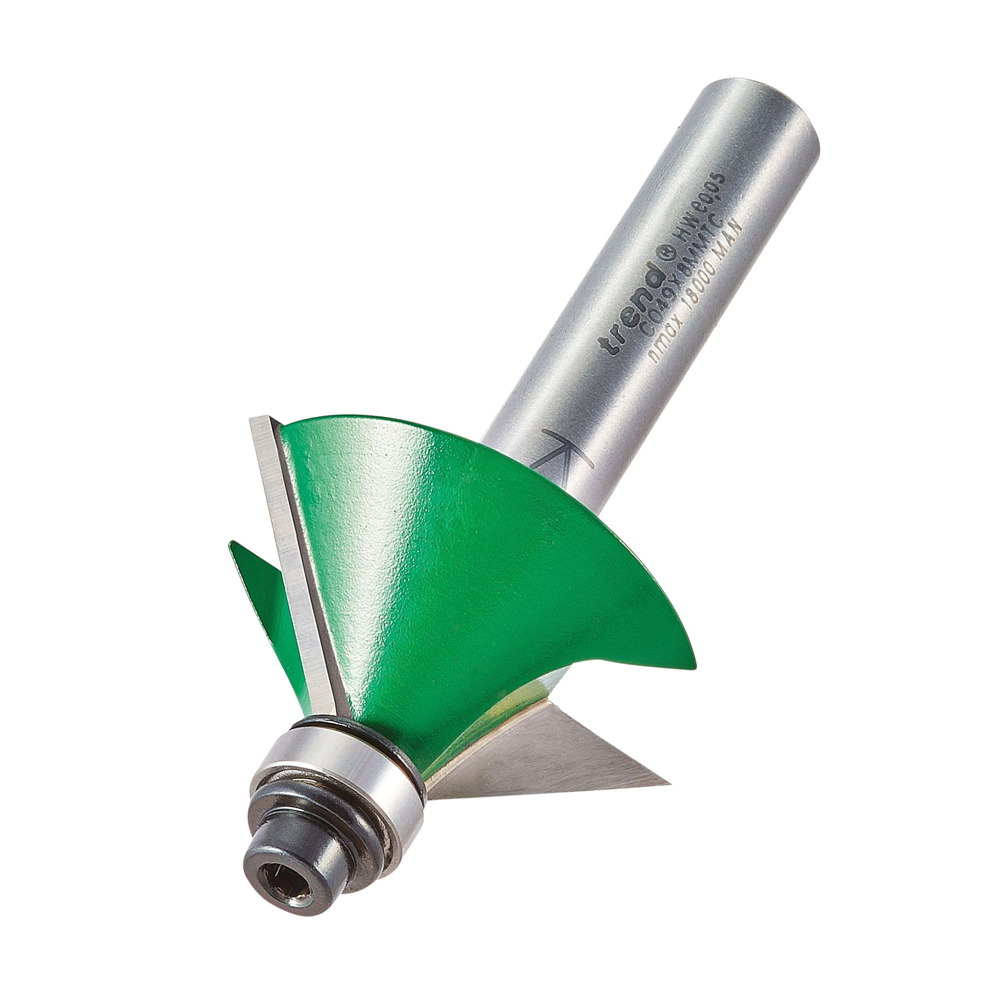 Fræsitönn S8mm D32x12,7mm 45° Með legu