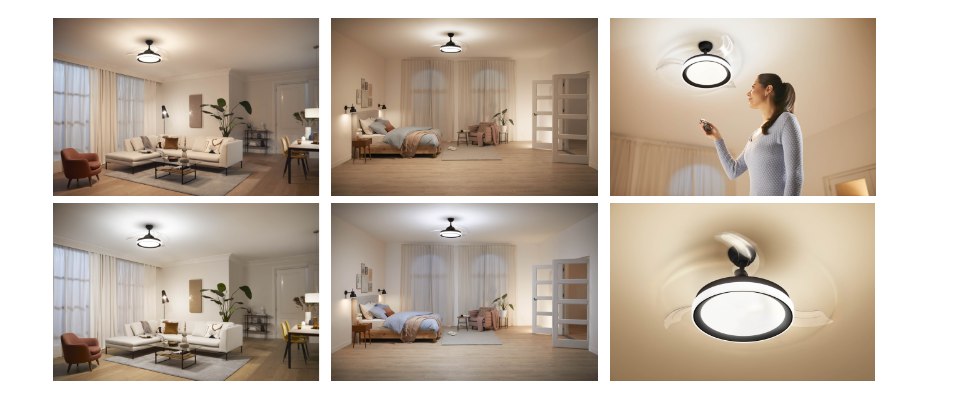 Bliss loftvifta svört tunable white