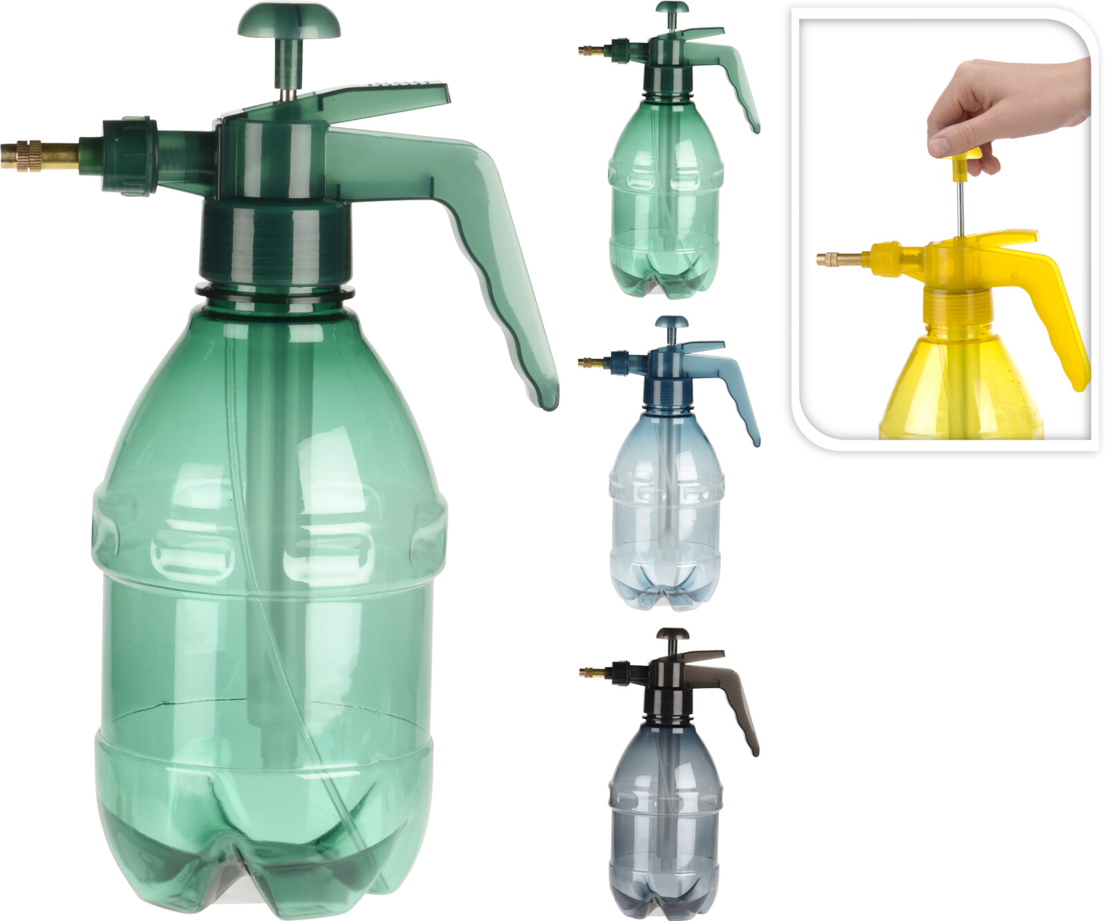 Úðabrúsi 1,5L grænn,blár,grár