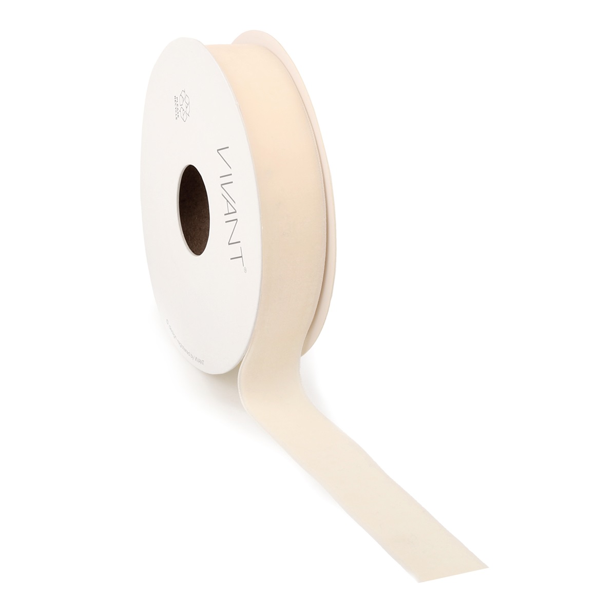 Borði velvet 25mm*10m off hvítt