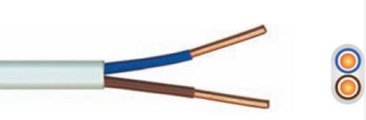 LAMPASN.H03VVH2-F 2X0,75 FLÖT SVÖRT 100M, FLÖT SVÖRT SNÚRA