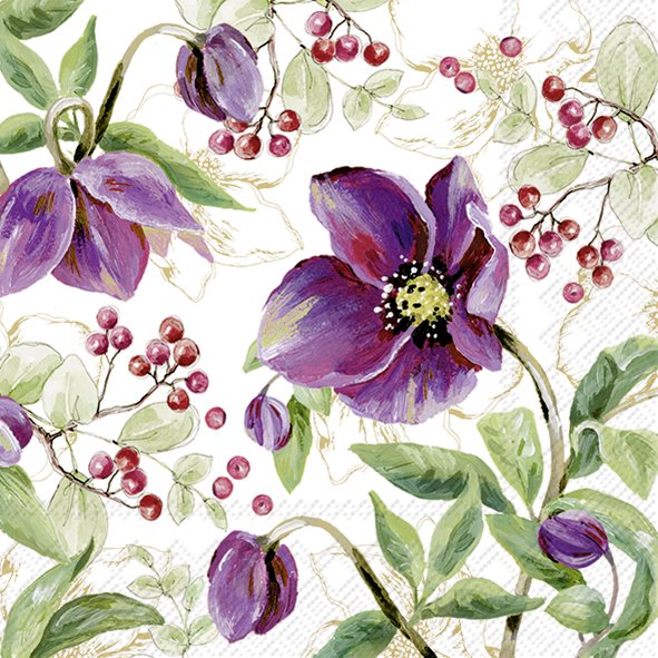 Servíettur 33*33cm Rose noel gold