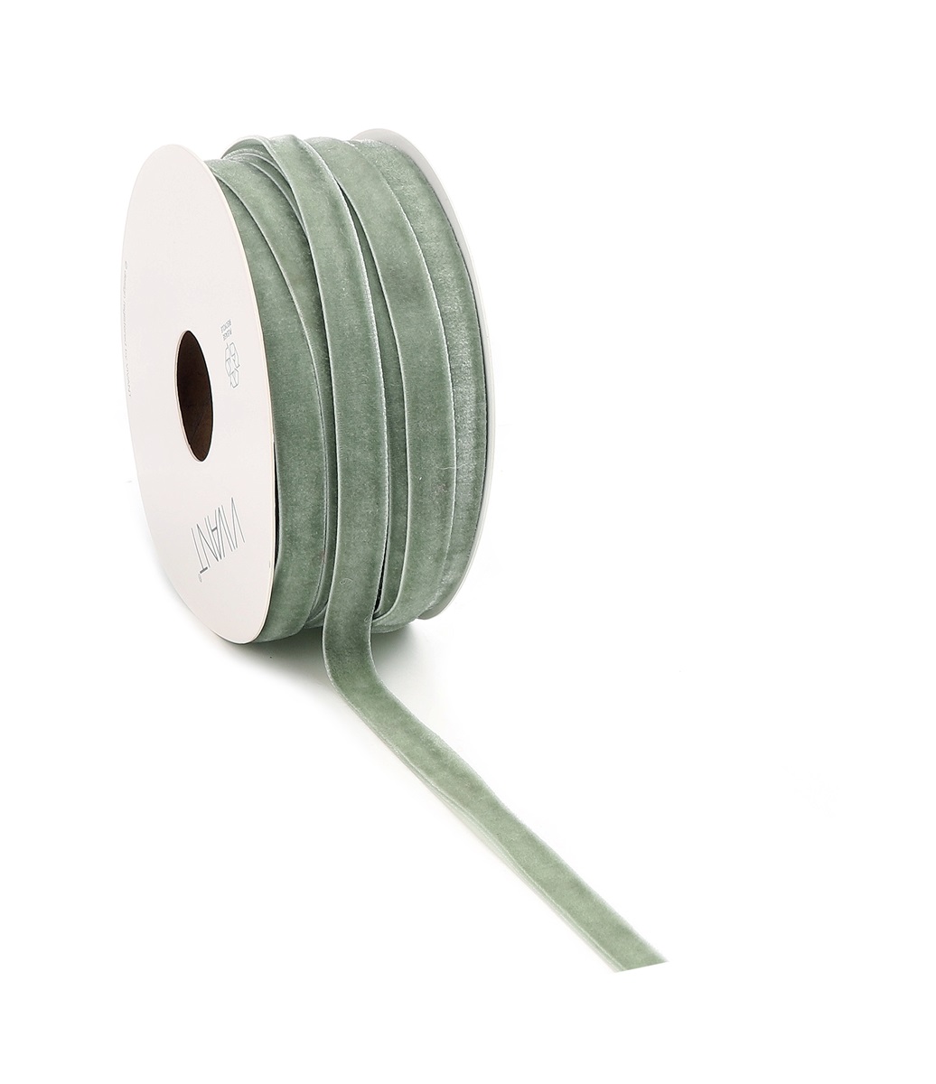 Borði velvet 9mm*20m light olive