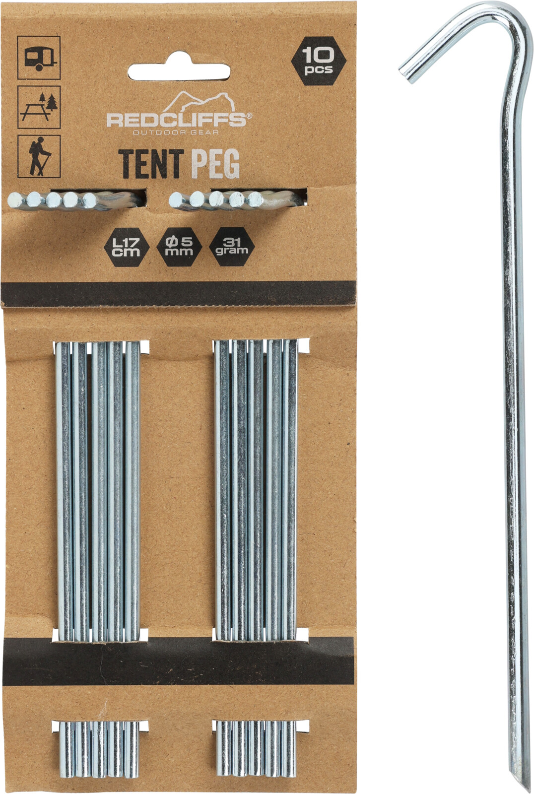 Tjaldhælar stál L17cm 10stk