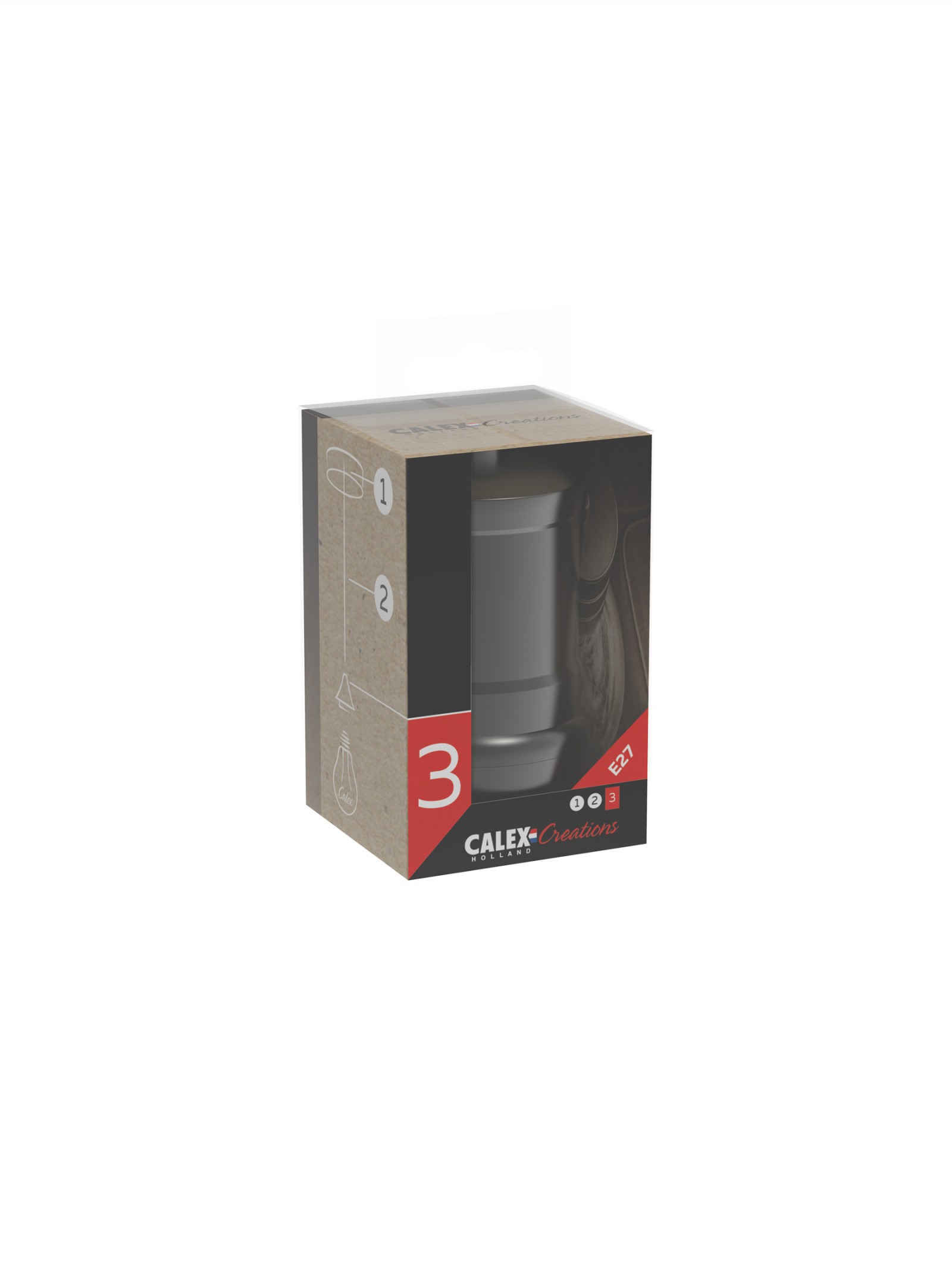 Calex perustæði E27 sv/matt ál, 47 mm max 60w