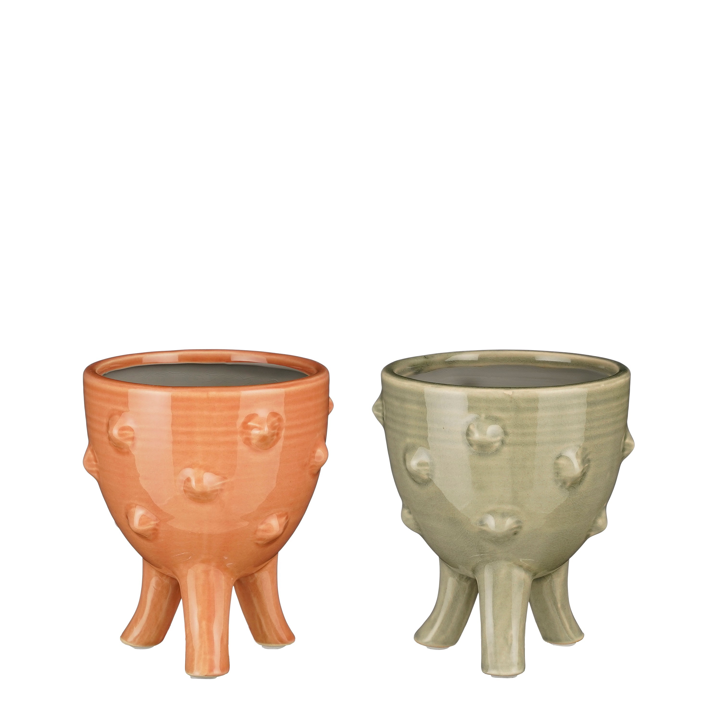 Pottur Jamie 11*h14cm á fótum grænn eða bleikur