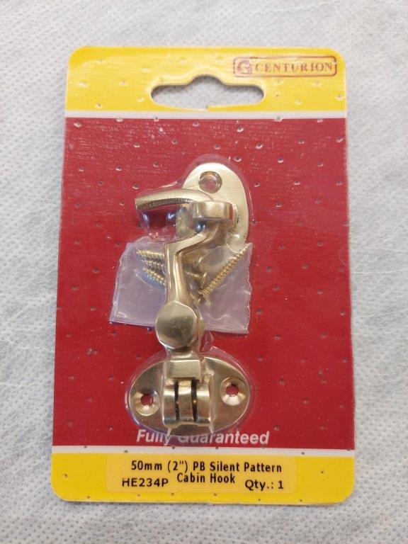 Hurðarkrókur 51 mm messing