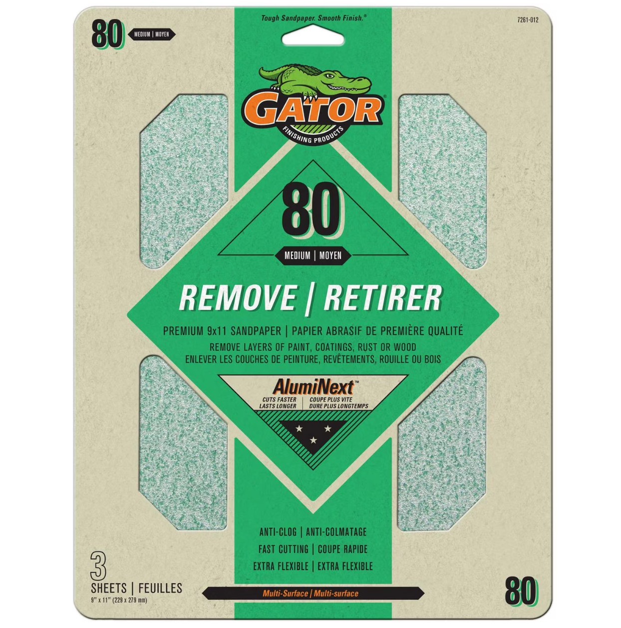 Sandpappír Gator 23x28cm P80 3stk