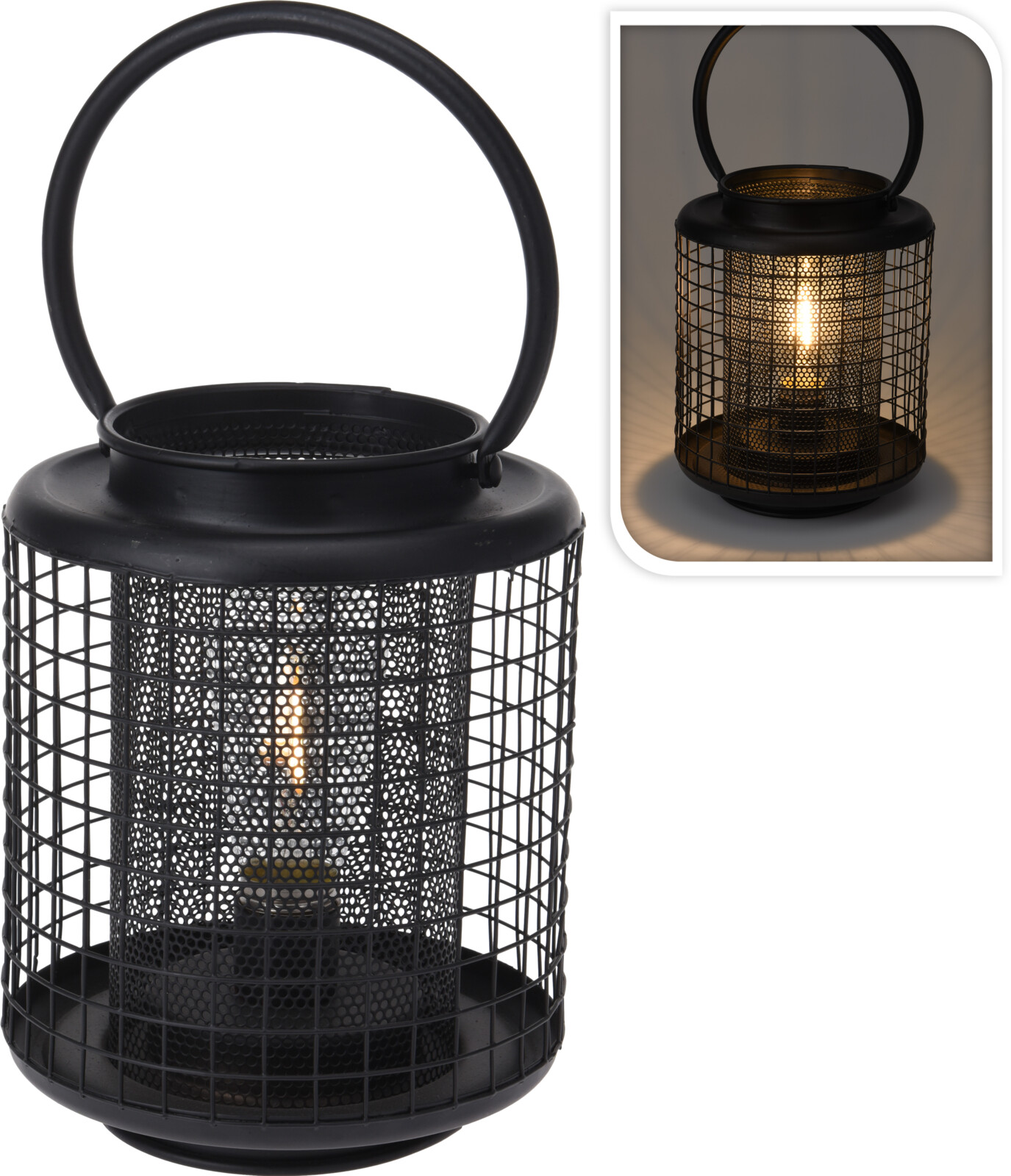 Lampi LED 14*14*18 járn svartur