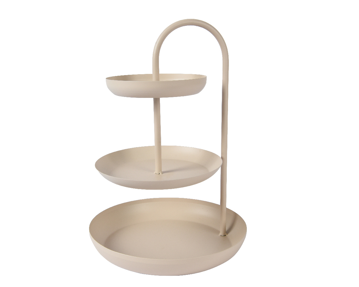 Kökubakki þriggjahæða 25*h36cm drapplitaður