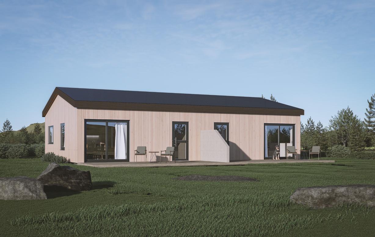 63 + 63m² Fullbúið parhús tvíhalla þak