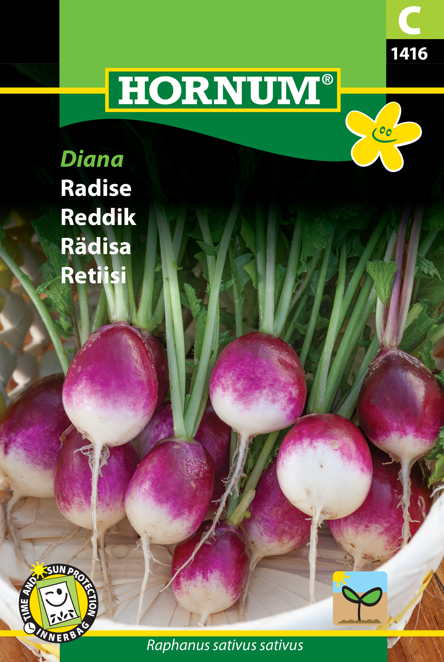 Fræ Radísur Raphanus sativus sativus Diana