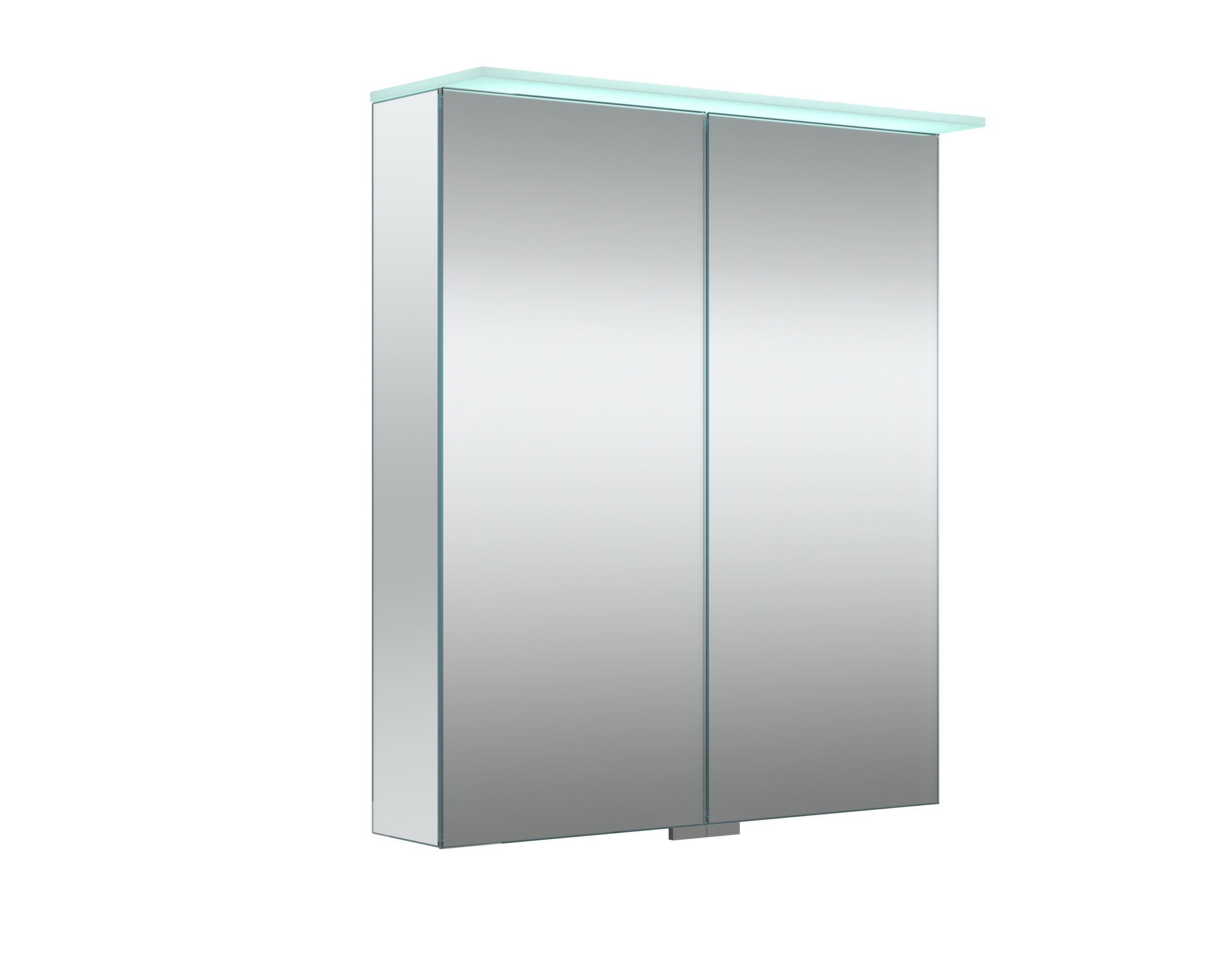 Speglaskápur m/tveim hurðum og ljós 60cm