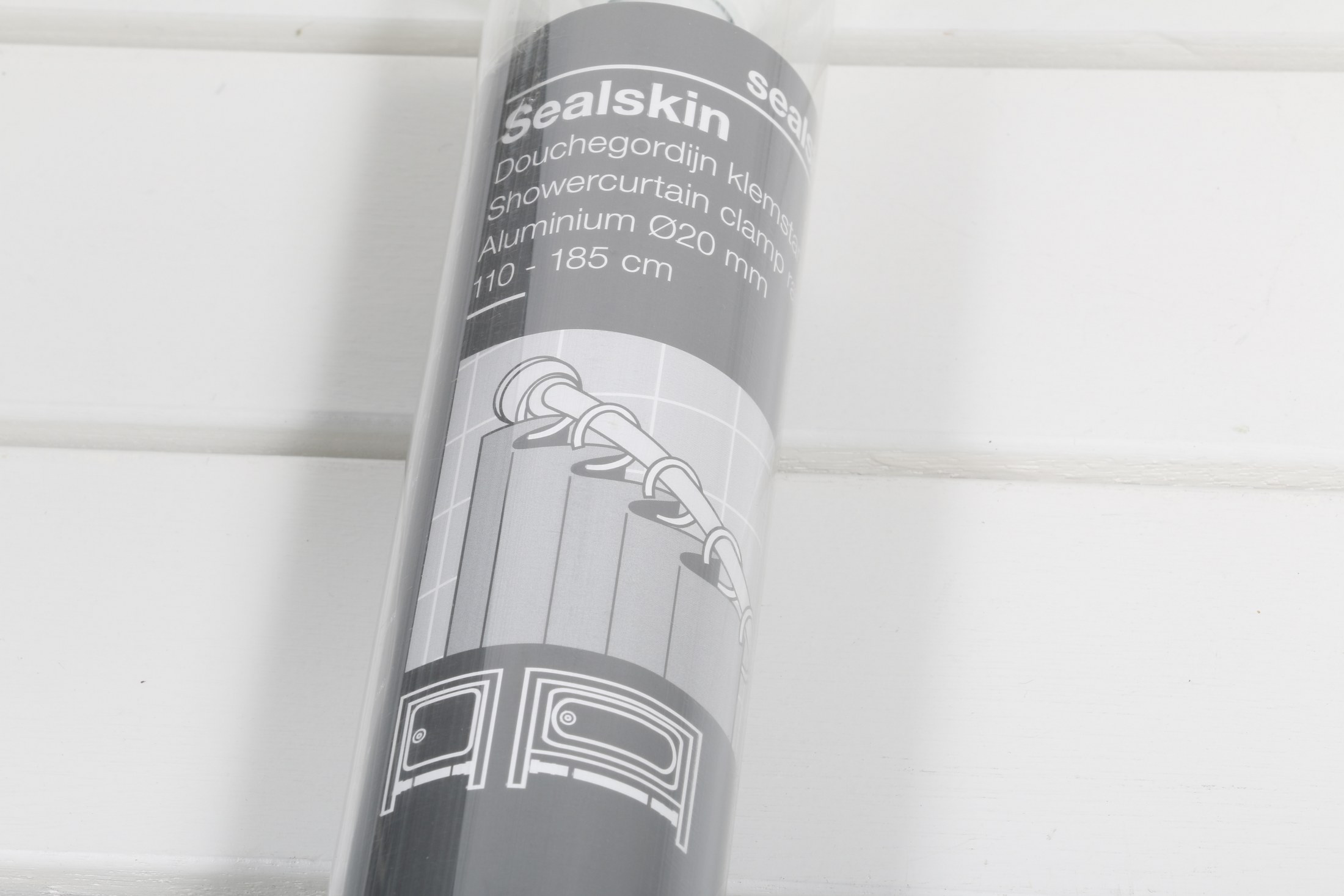 WC baðhengisslá 110 x 185 cm hvít Sealskin