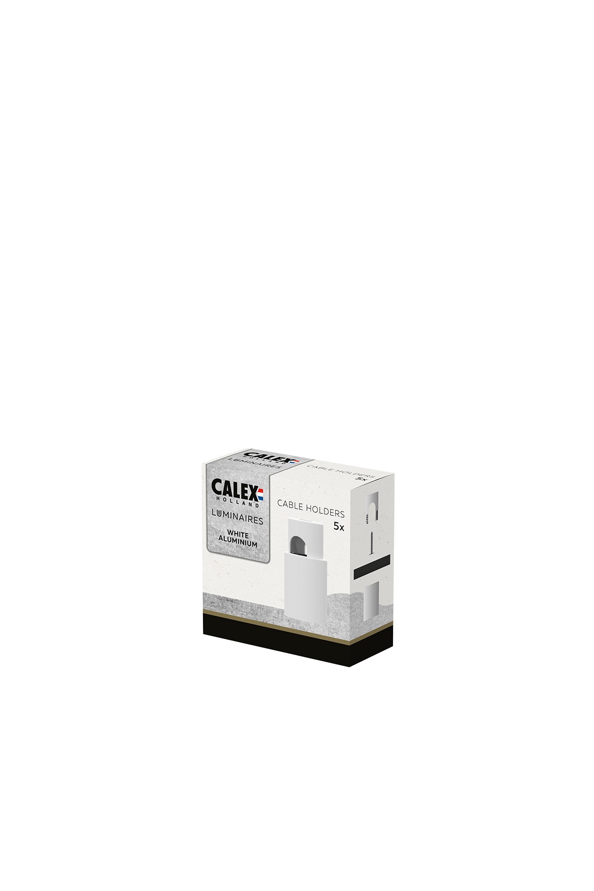 Calex snúrufesting ál, hvítt, 5 stk í pakka