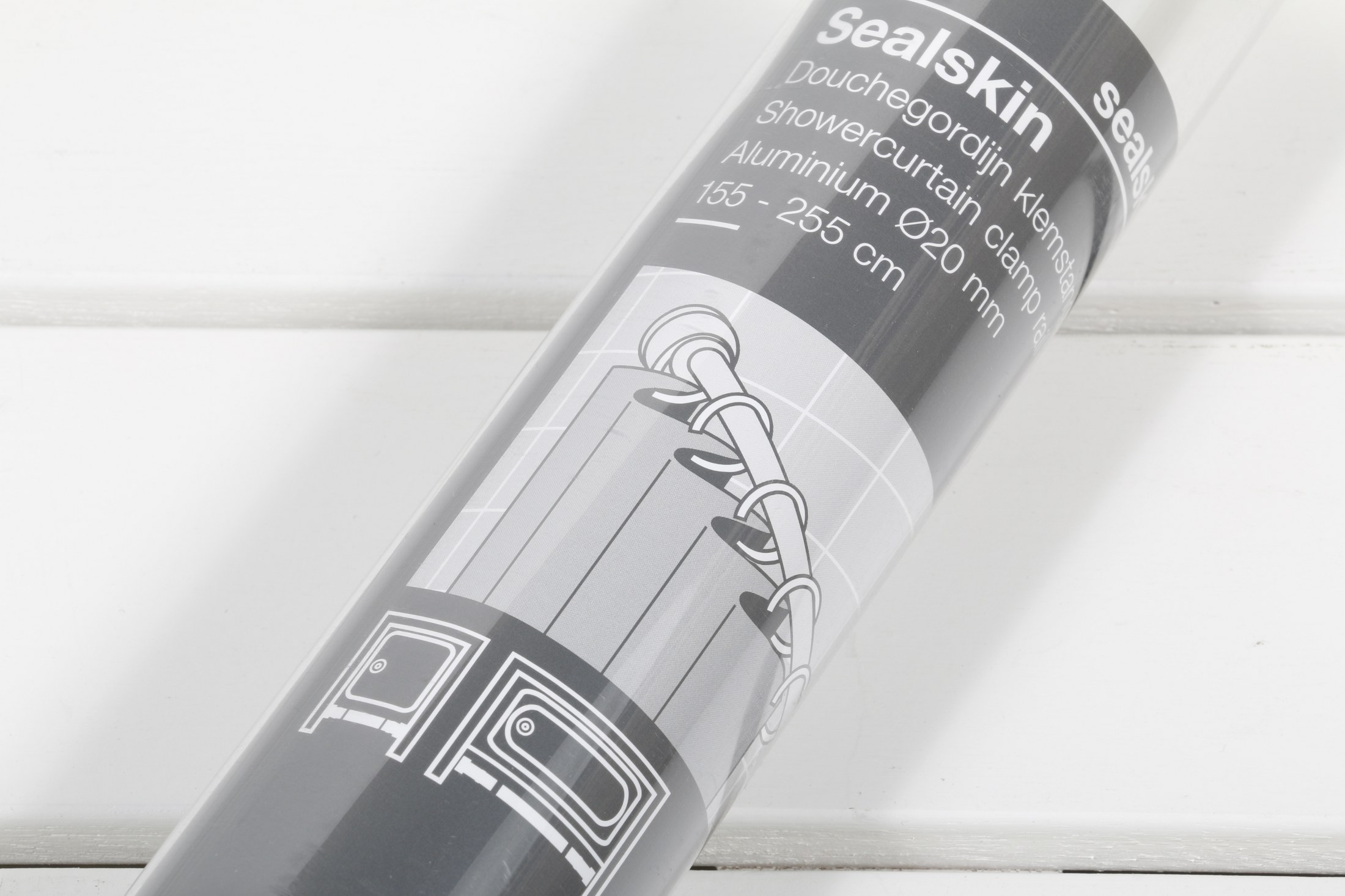 WC baðhengisslá 155 x 2555 cm hvít Sealskin