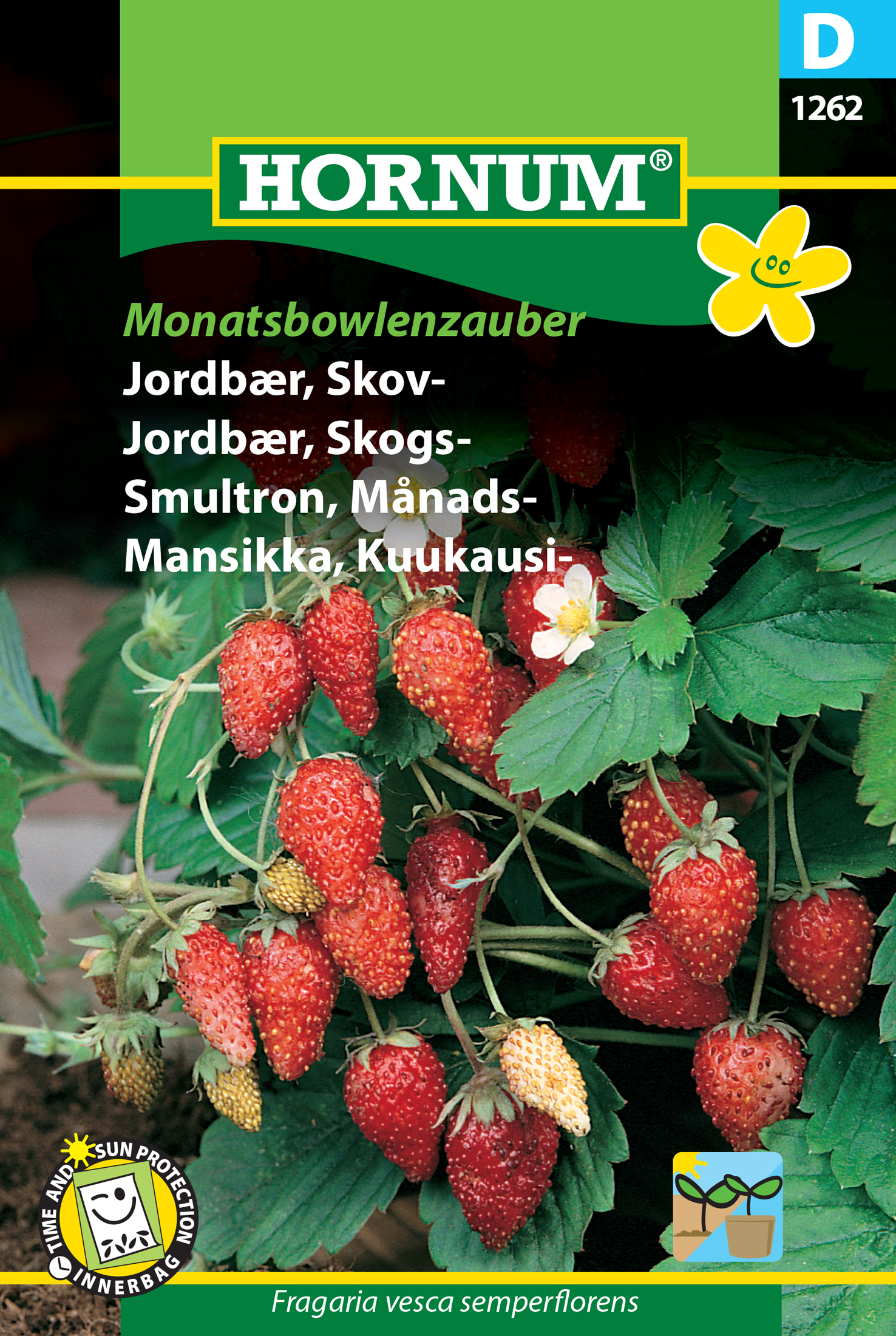 Fræ Jarðarber Fragaria vesca semperflorens Monatsbowlenzaub