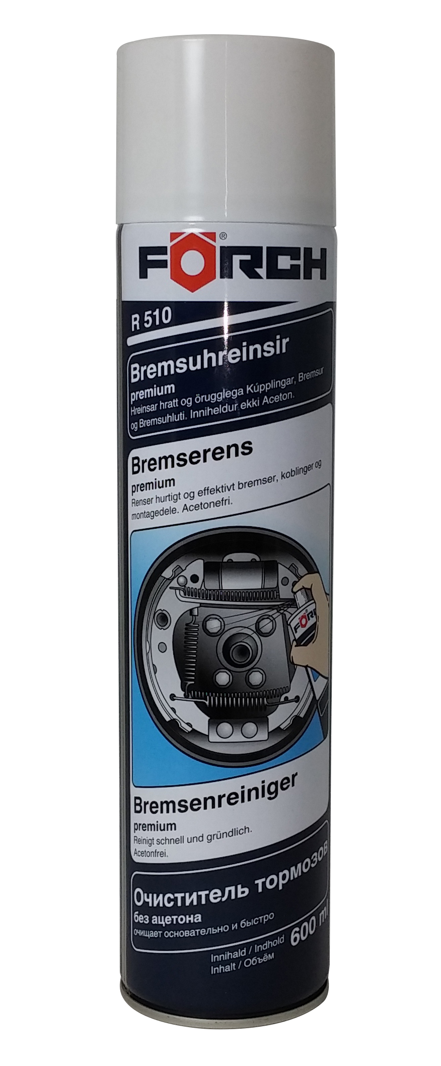 Úrvals bremsuhreinsir frá Förch fyrir iðnað, viðgerðarvinnu