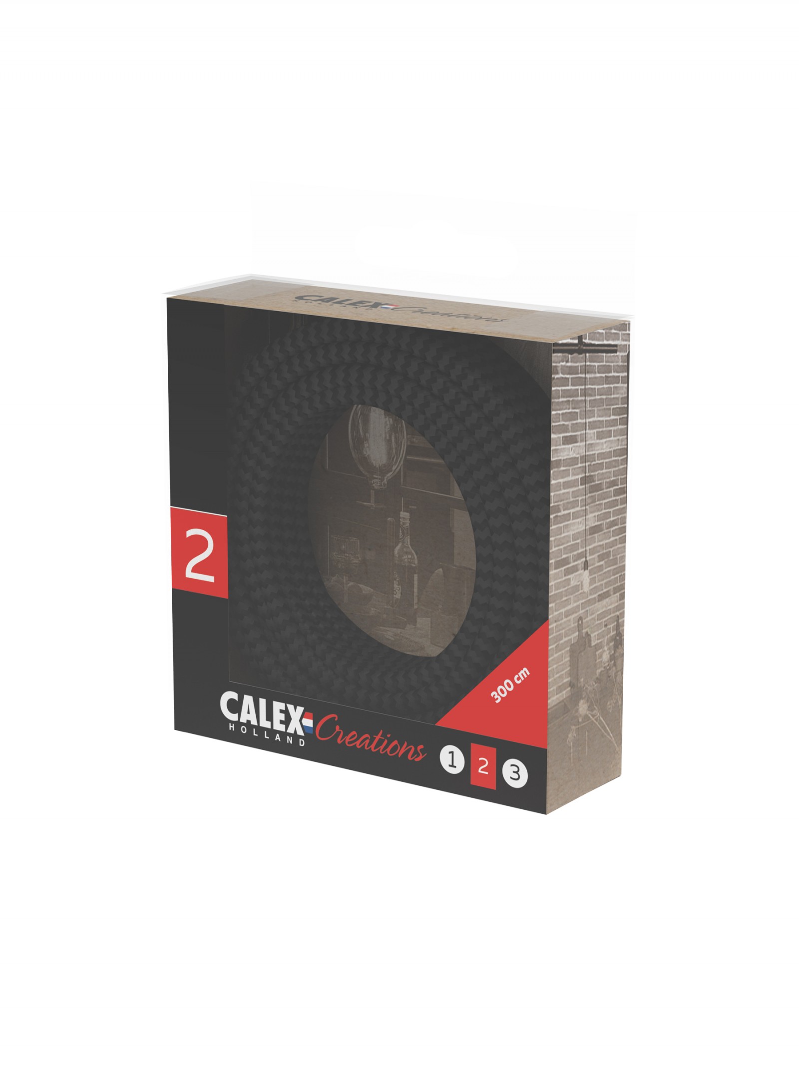 Calex snúra svört/grá 3 m 2 x 0,75mm2 (max 250v-60w)