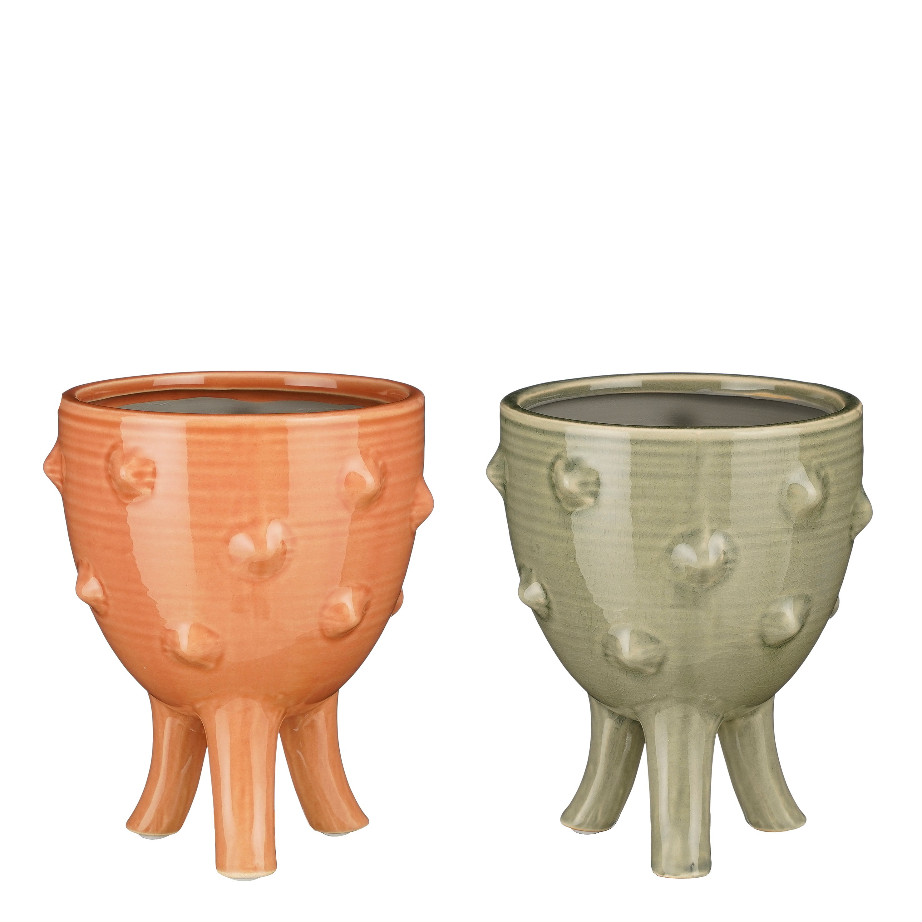 Pottur Jamie 14*h19cm á fótum grænn eða bleikur