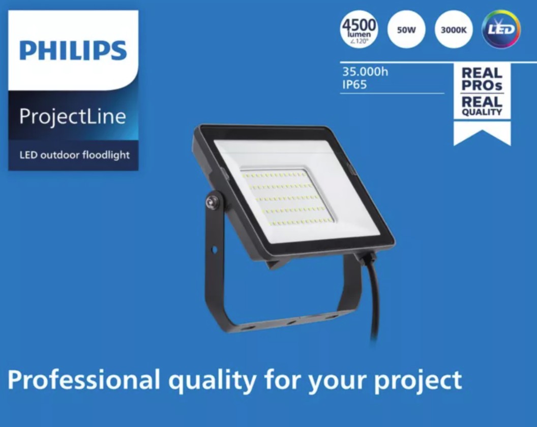 Projectline Útikastari flóðljós 50W 3000K 4500lm