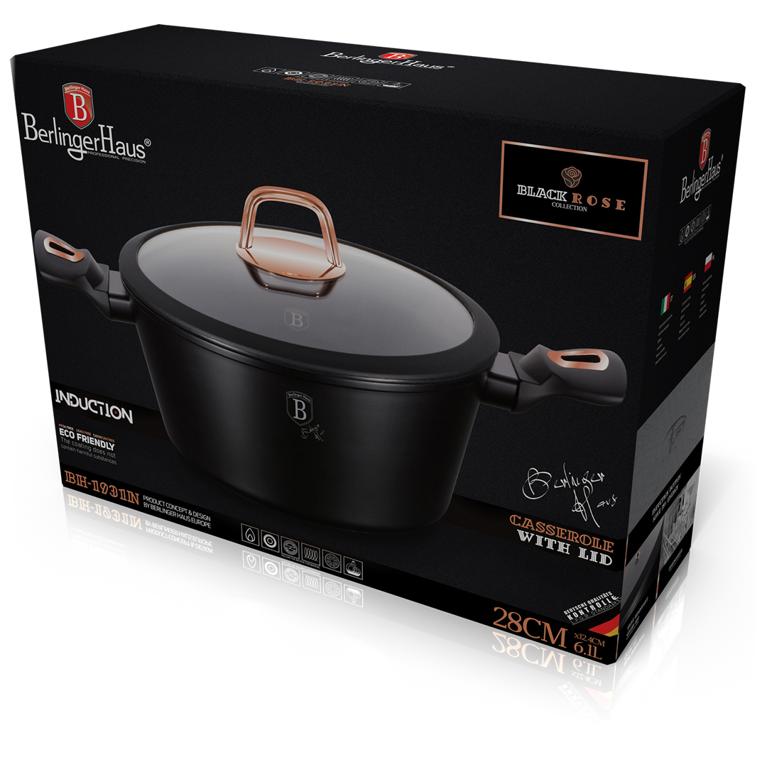 Pottur m.höldum 28 sm Black Rose