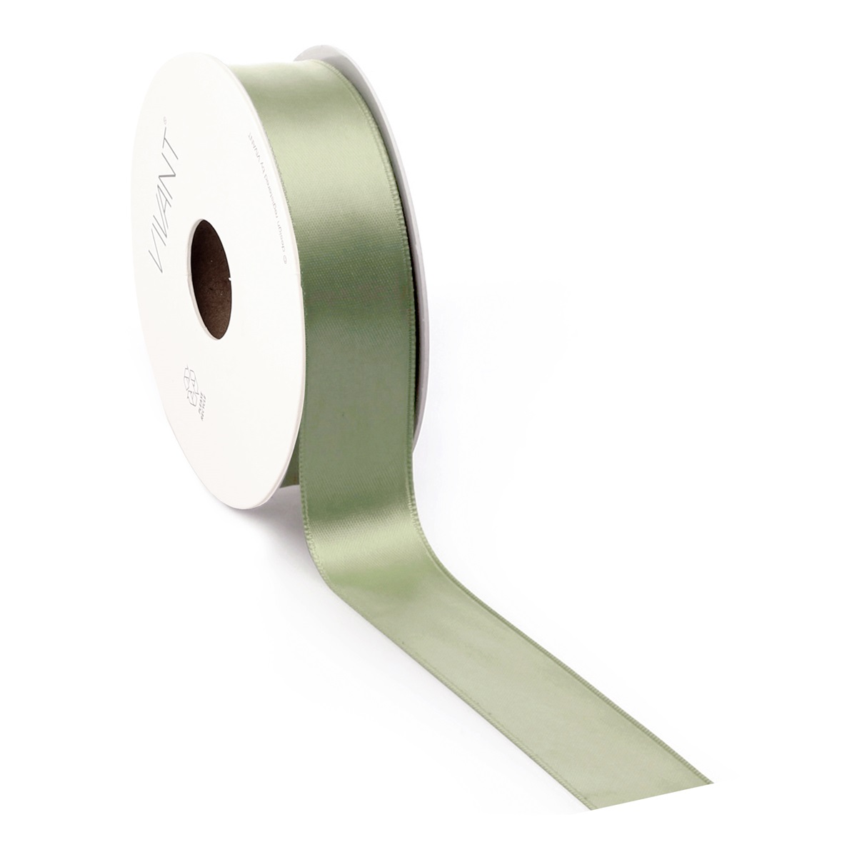 Borði satin 25mm*25m green gold