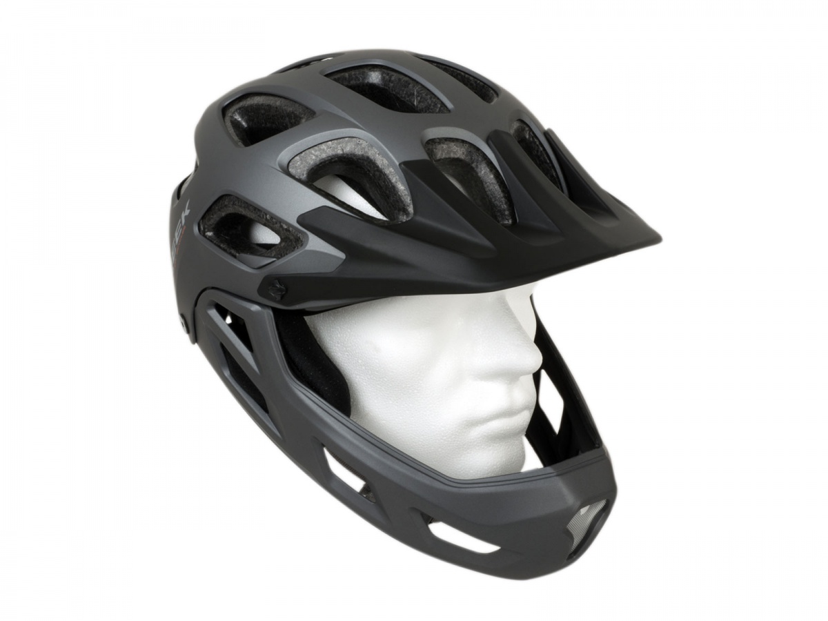 Reiðhj. Hjálmur Creek m/andlitshlíf 57-60 cm grár