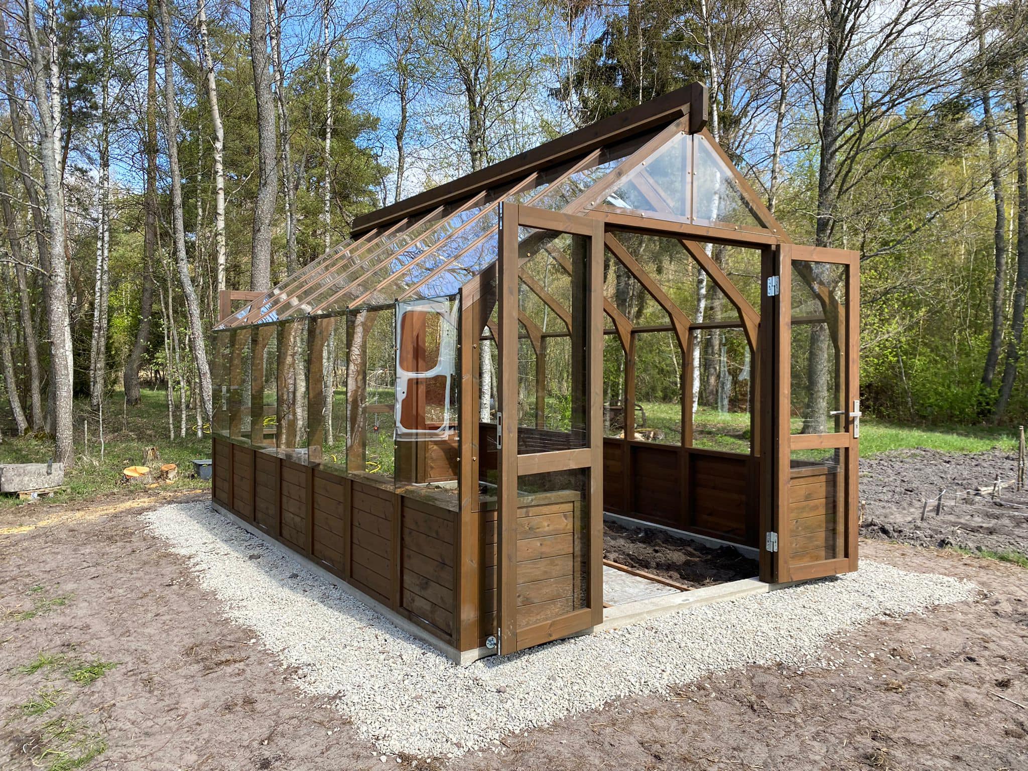 Gróðurhús 15m² Hitameðhöndluð Fura No9