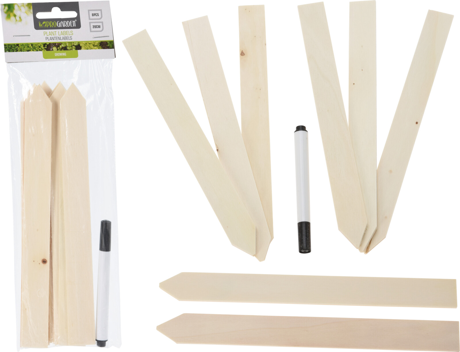 Plöntumerki 8stk úr við